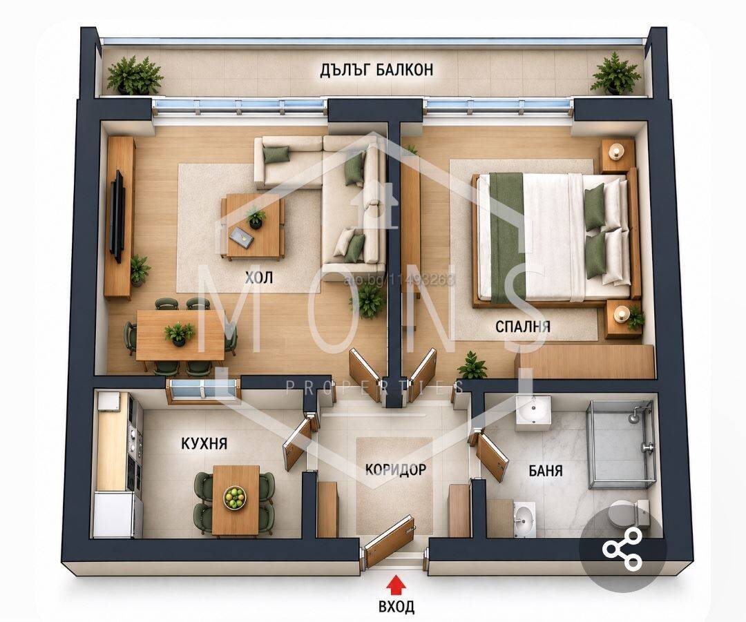 Foto 12 von 12 — Продава се двустаен апартамент в гр. София, Дружба 1
