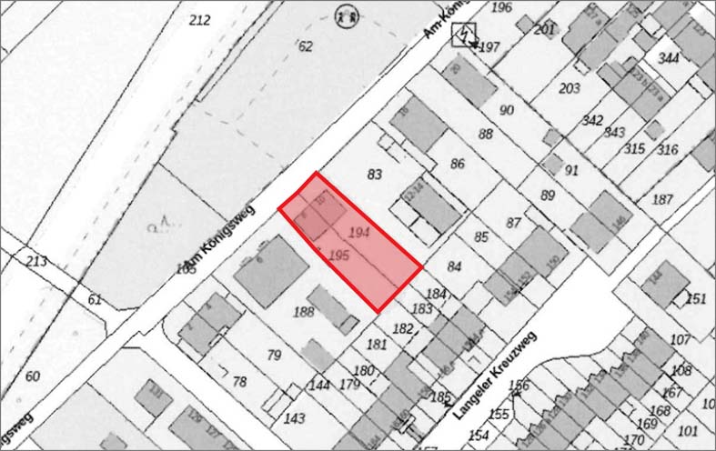Foto 6 von 6 — Auktion - Baugrundstück in Rheinnähe mit pos.Bauvorbescheid für ein MFH und Altbestand