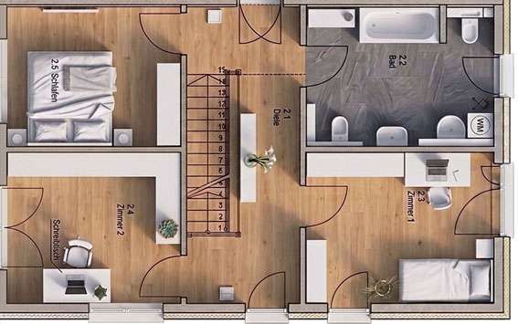 Foto 4 von 5 — Neubau - 5 Zi. DHH mit Förderung nach KfW 40-QNG