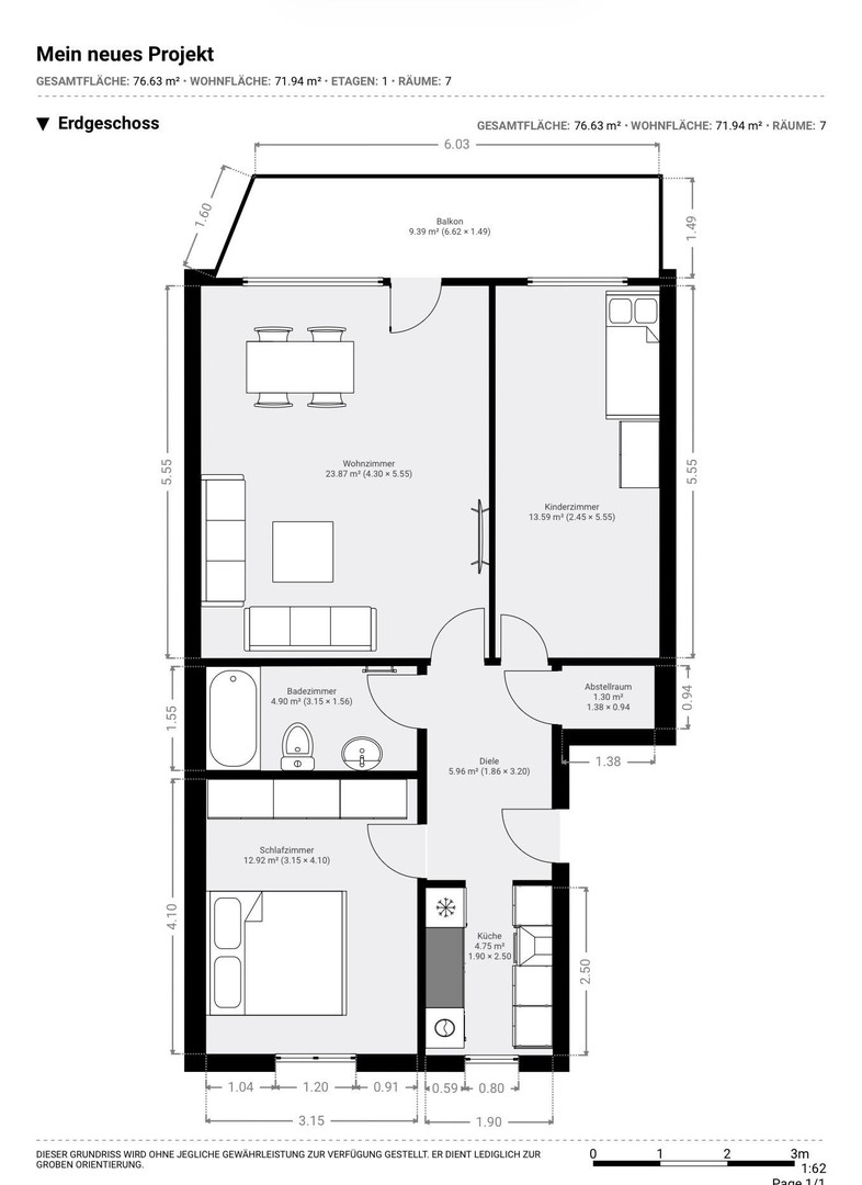 Foto 7 von 9 — 3-Zimmer-Wohnung mit großem Balkon - Provisionsfrei