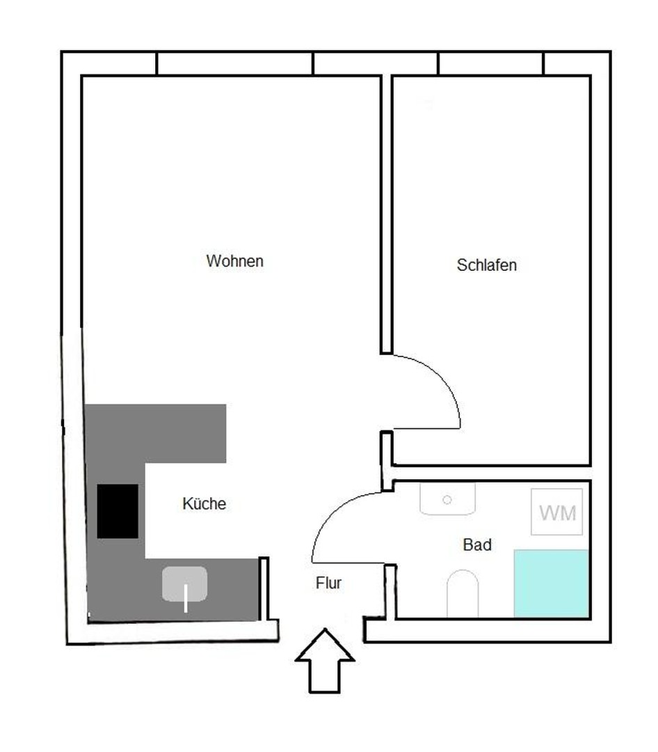 Foto 8 von 8 — Moderne 1,5-Zimmer ETW, Erstbezug nach Sanierung, ohne Courtage