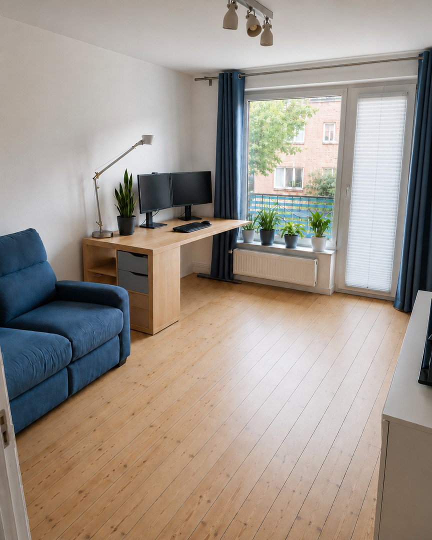 Foto 3 von 6 — Modernisierte 2-Zimmer Wohnung mit Südbalkon und Gartenmitbenutzung in Hamm Nord
