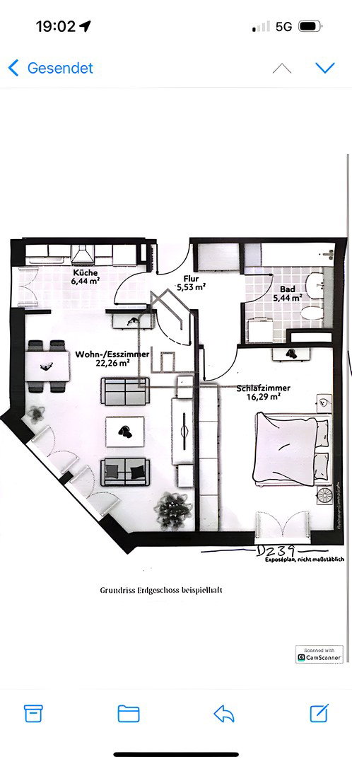 Foto 8 von 8 — Sehr helle & vollausgestattete EG Wohnung nahe Marktplatz Galerie Bramfeld