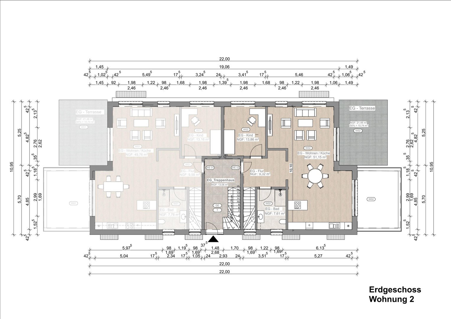 Foto 6 von 12 — BIETERVERFAHREN – ERSTBEZUG: 4-ZIMMER-MAISONETTEWOHNUNG MIT GARTEN