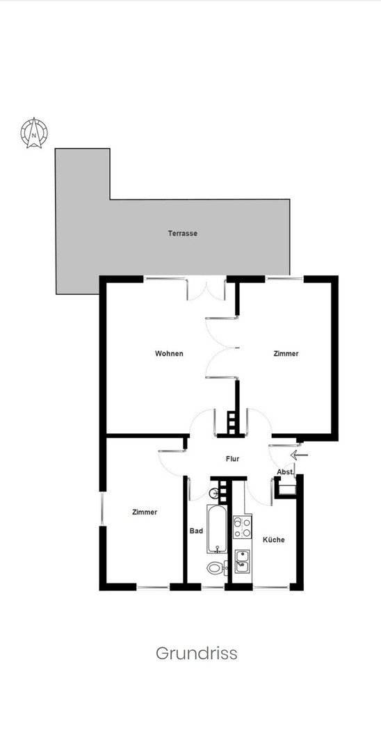Foto 6 von 7 — „Charmante 3-Zimmer-Terrassenwohnung mit eigenem Garten und Kamin in Hamburg-Sülldorf“