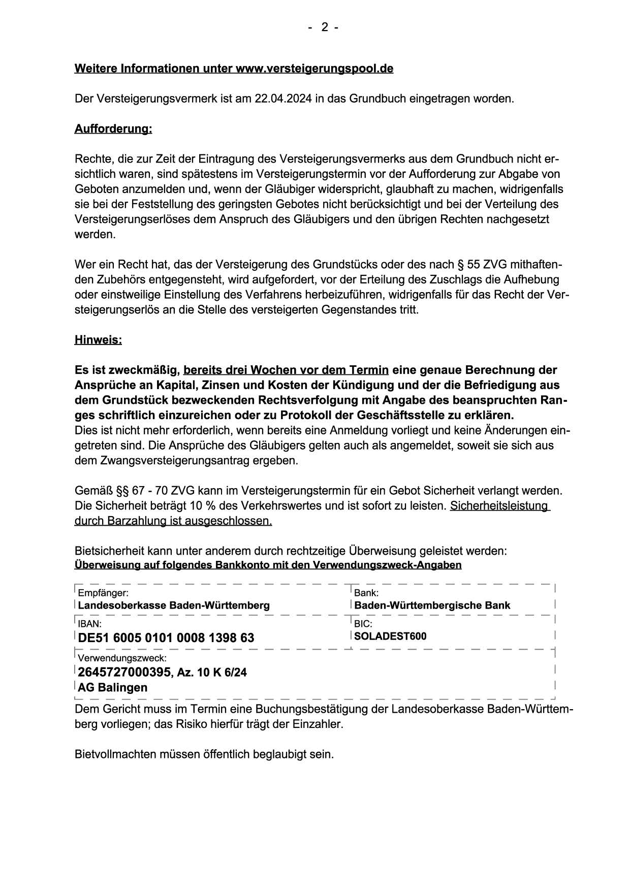 Foto 5 von 6 — Wohn- und Ökonomiegebäude mit Grünland