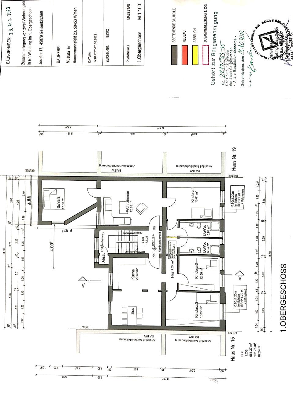 Foto 5 von 99 — Eigentumswohnung (3 bis 4 Zimmer), Die ETW Nr. 4 wird zusammen mit der ETW Nr. 3 und der ETW Nr. 5 als wirtschaftliche Einheit genutzt und ist zum Wertermittlungsstichtag als Einheit vermietet.