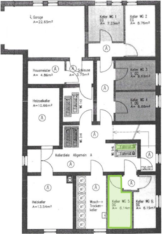 Foto 23 von 23 — Eigentumswohnung (1 bis 2 Zimmer), Sondernutzungsrechte Kellerraum, Fahrradstellplatz, Pkw-Stellplatz im Freien