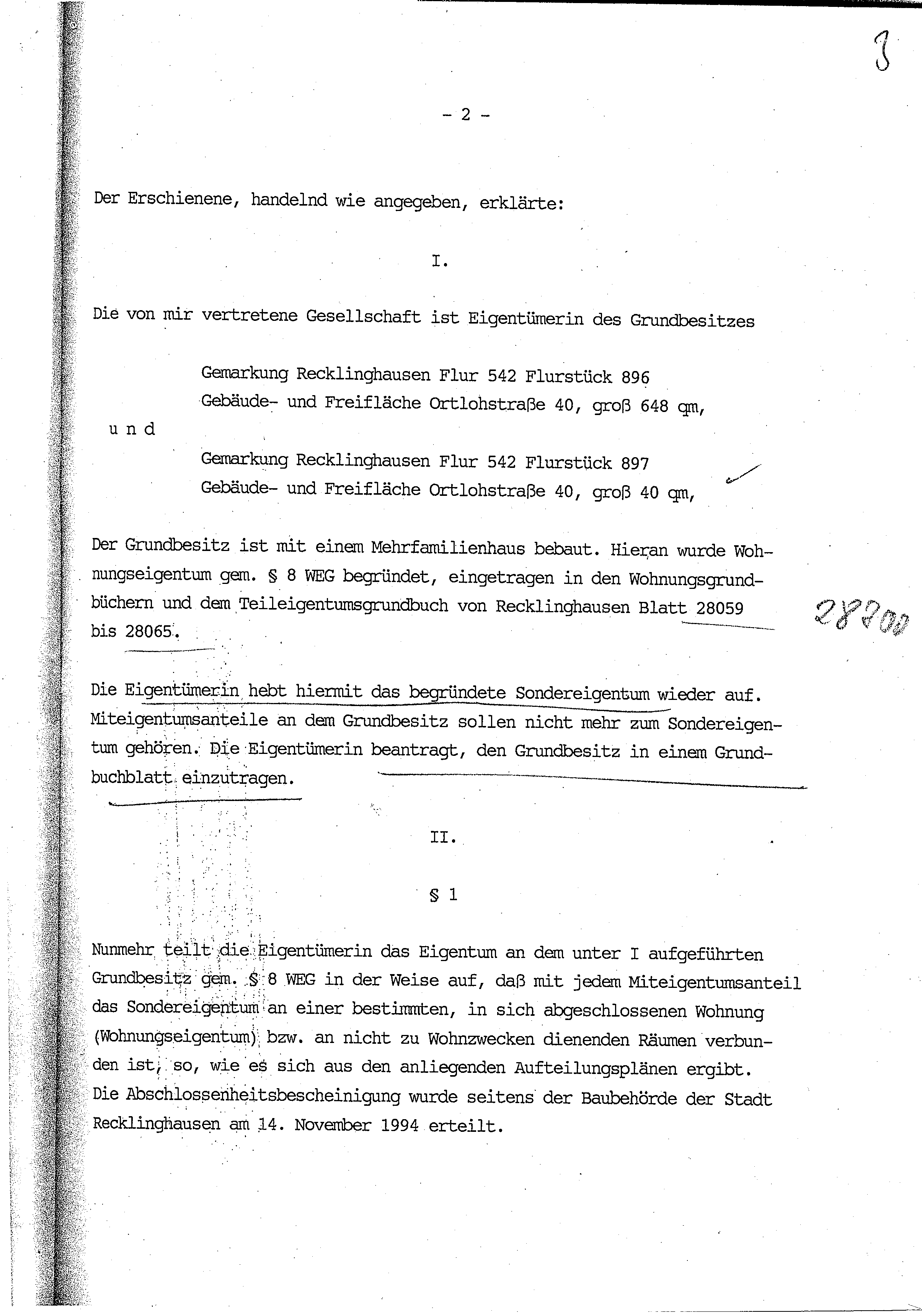 Foto 67 von 122 — Eigentumswohnung (1 bis 2 Zimmer), ETW Nr. 2 im EG: Diele, Schlafzimmer, Badezimmer, Wohnzimmer mit offenem Küchenbereich. Die ETW Nr. 2 ist zum Wertermittlungsstichtag vermietet.