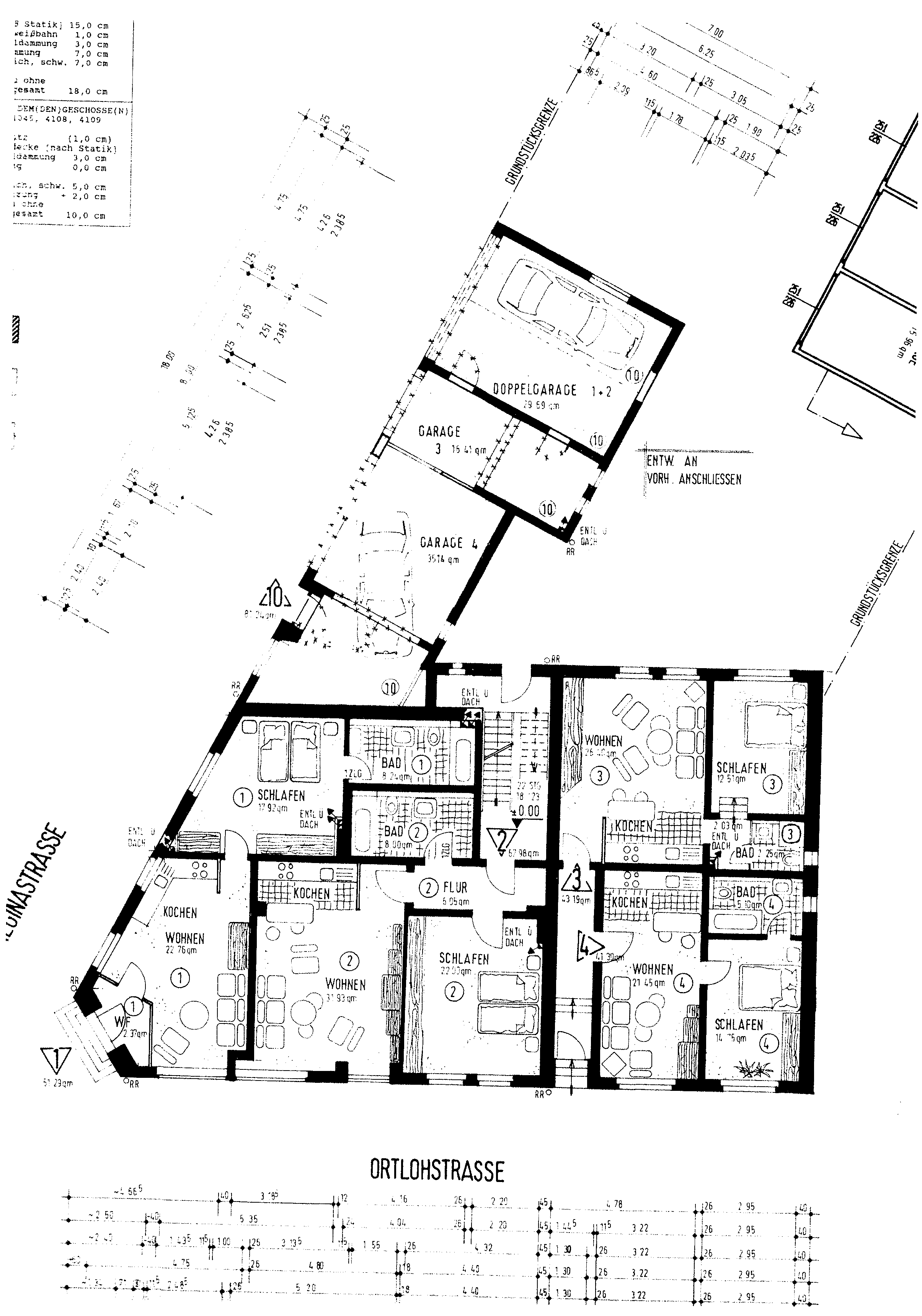 Foto 45 von 122 — Eigentumswohnung (1 bis 2 Zimmer), ETW Nr. 2 im EG: Diele, Schlafzimmer, Badezimmer, Wohnzimmer mit offenem Küchenbereich. Die ETW Nr. 2 ist zum Wertermittlungsstichtag vermietet.