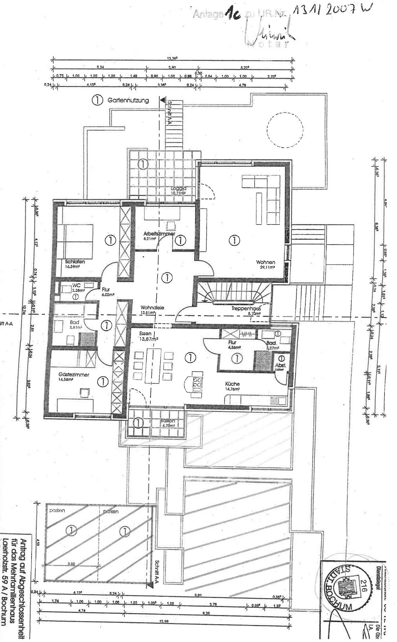 Foto 5 von 12 — sonstiges Teileigentum (z.B. Keller, Hobbyraum), Kfz-Stellplatz, Garage, Eigentumswohnung (3 bis 4 Zimmer), Garage, zwei Wohnungen, sonstiges Teileigentum (Abstellräume)
