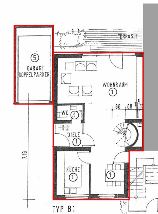Foto 3 von 4 — Garage, Eigentumswohnung (3 bis 4 Zimmer)