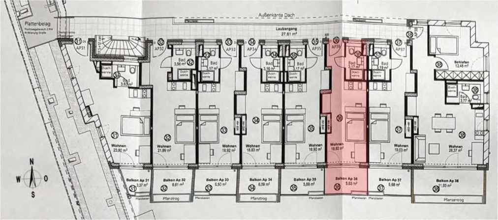 Foto 9 von 16 — Eigentumswohnung (1 bis 2 Zimmer), Kfz-Stellplatz (Tiefgarage)