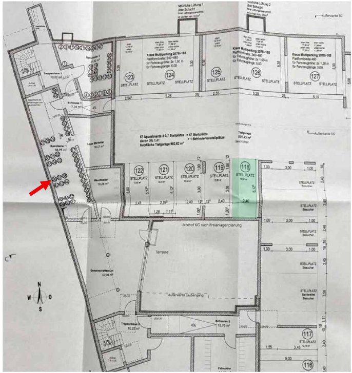 Foto 14 von 16 — Eigentumswohnung (1 bis 2 Zimmer), Kfz-Stellplatz (Tiefgarage)